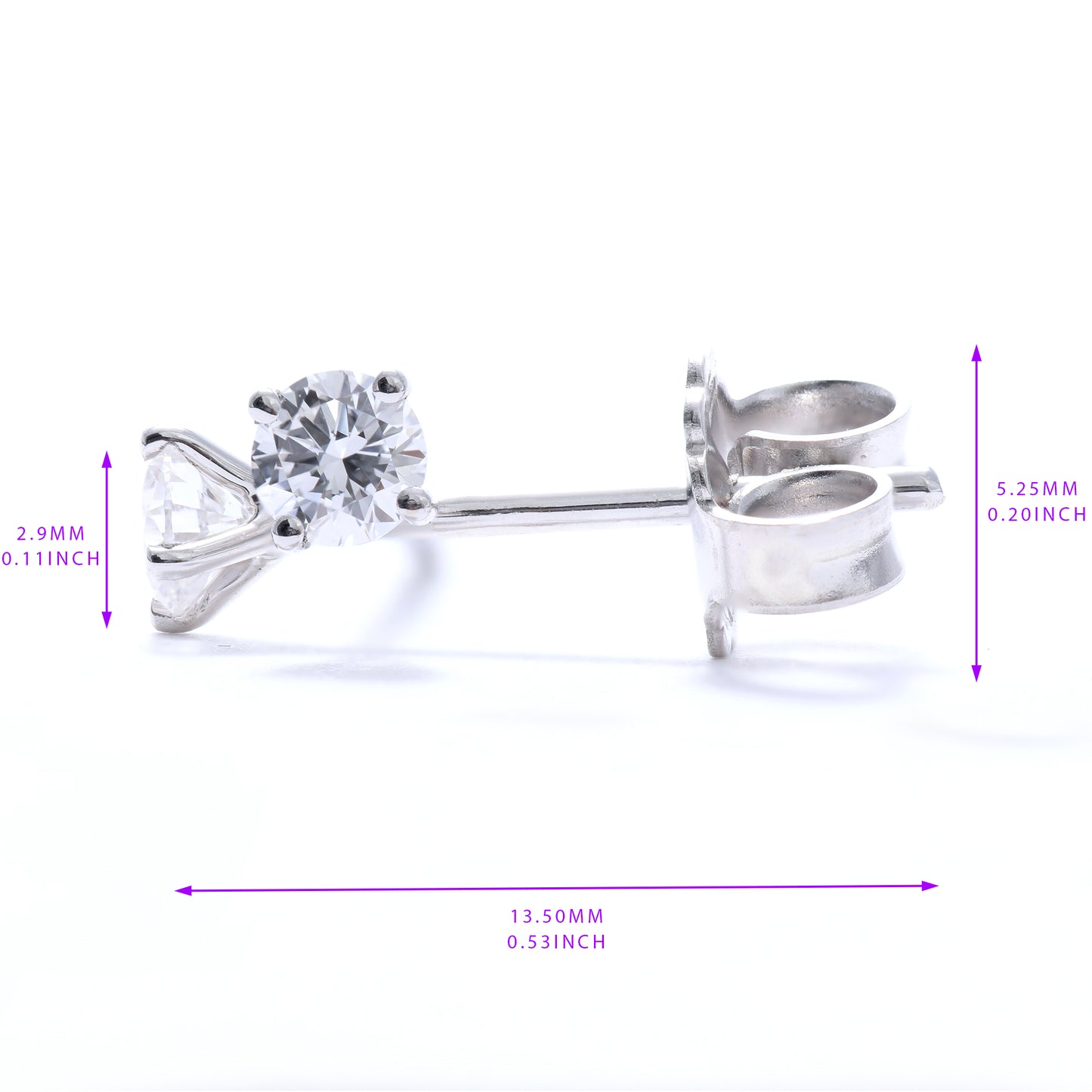 Lab Grown Stud Diamond Earrings 0.25 Total Carat Weight
