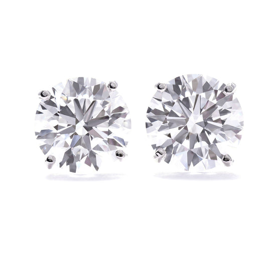 Lab Grown Stud Diamond Earrings 4.00 Total Carat Weight