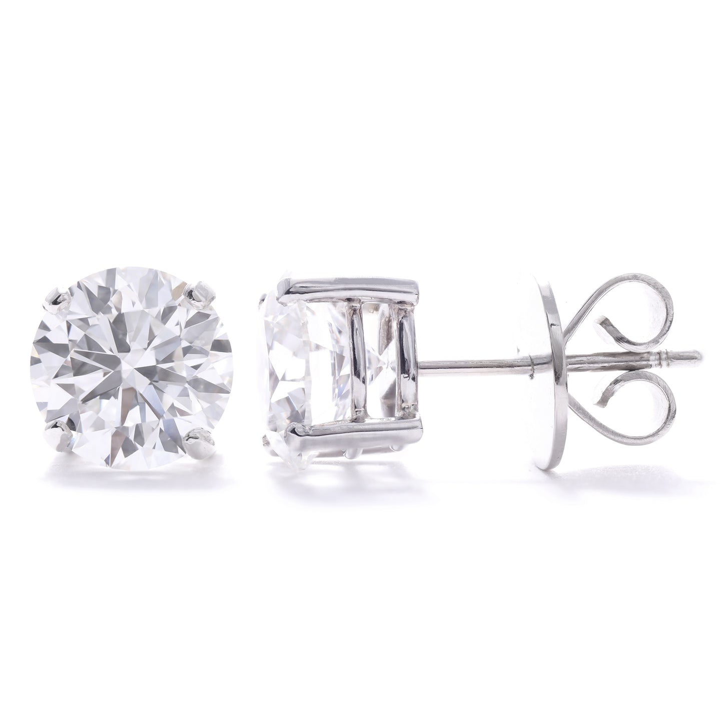 Lab Grown Stud Diamond Earrings 6.00 Total Carat Weight