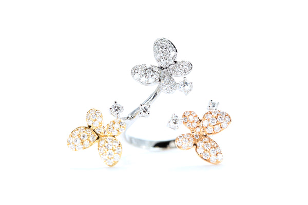 Butterfly Trio Diamond Ring