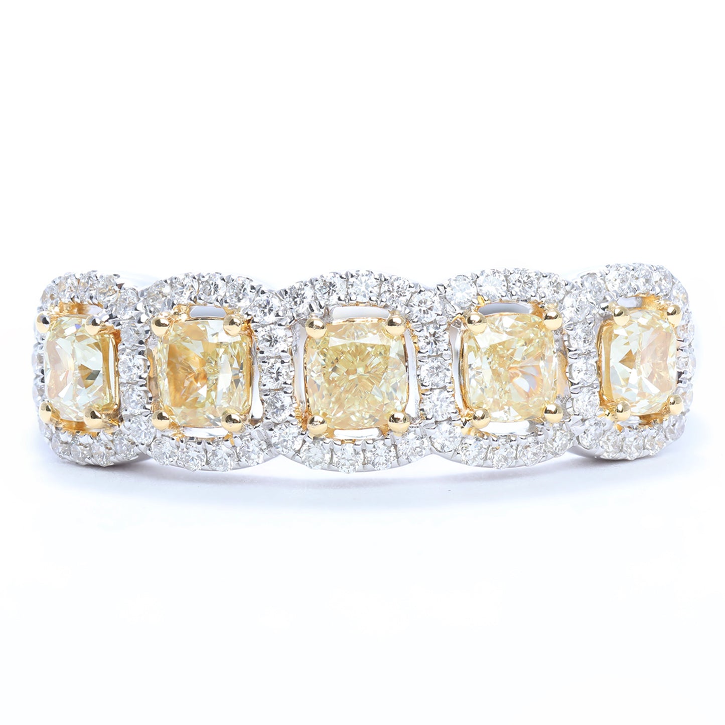 Yellow Diamond Halo Band