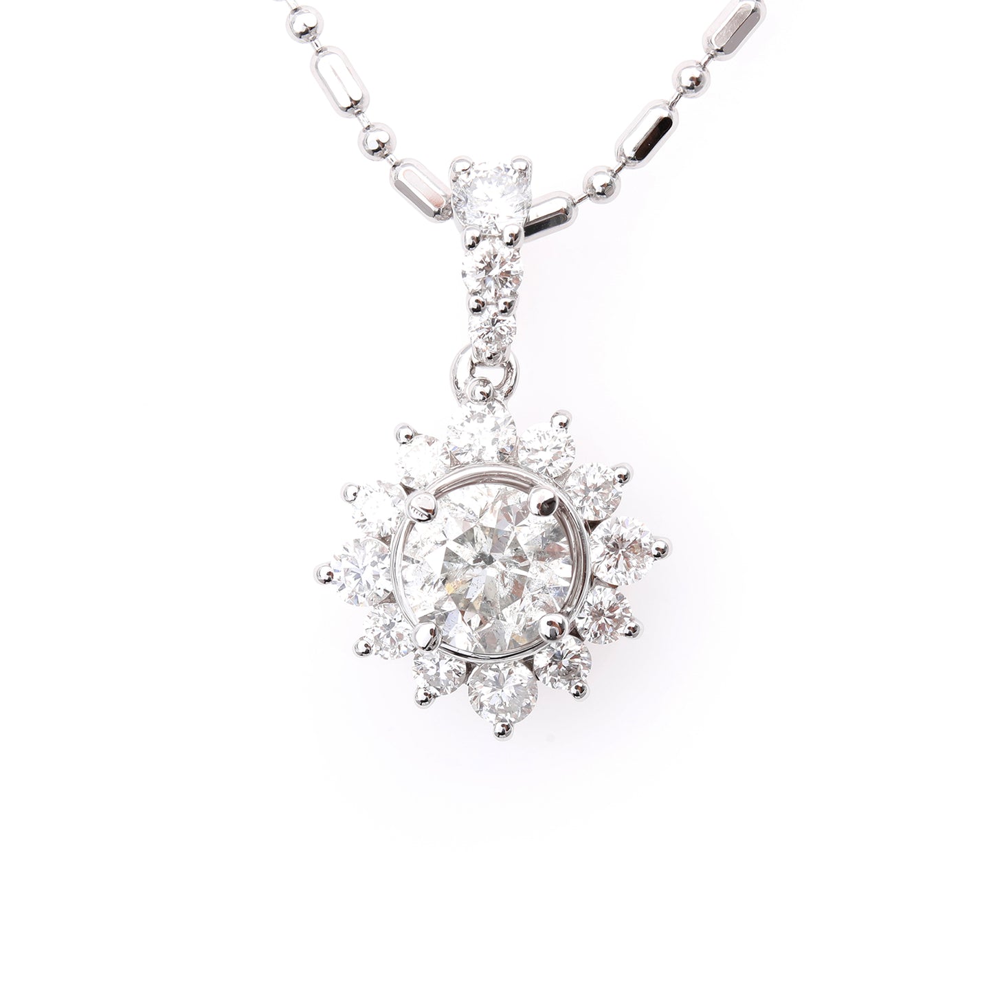 Starburst Diamond Halo Pendant