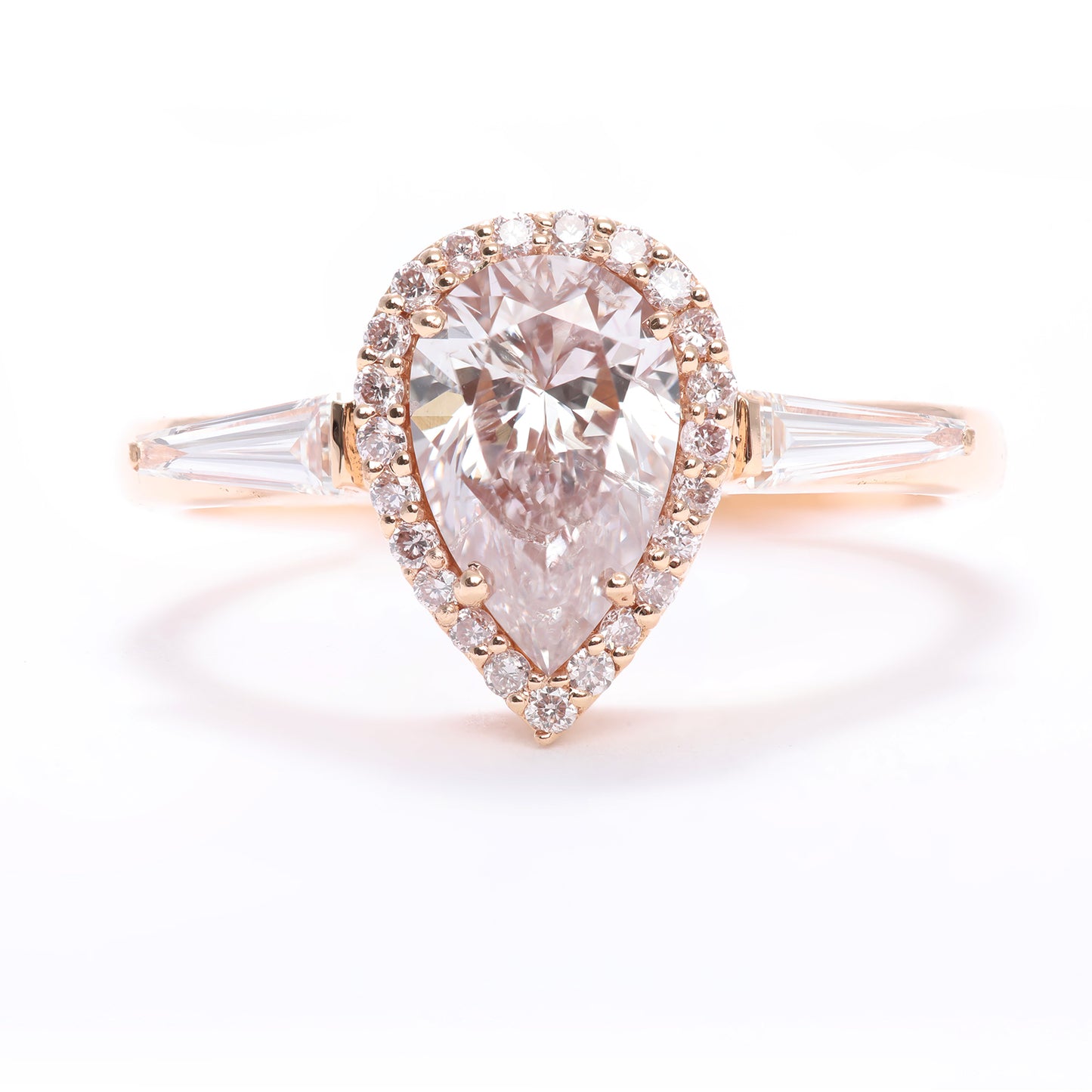 Pink Diamond Halo Ring