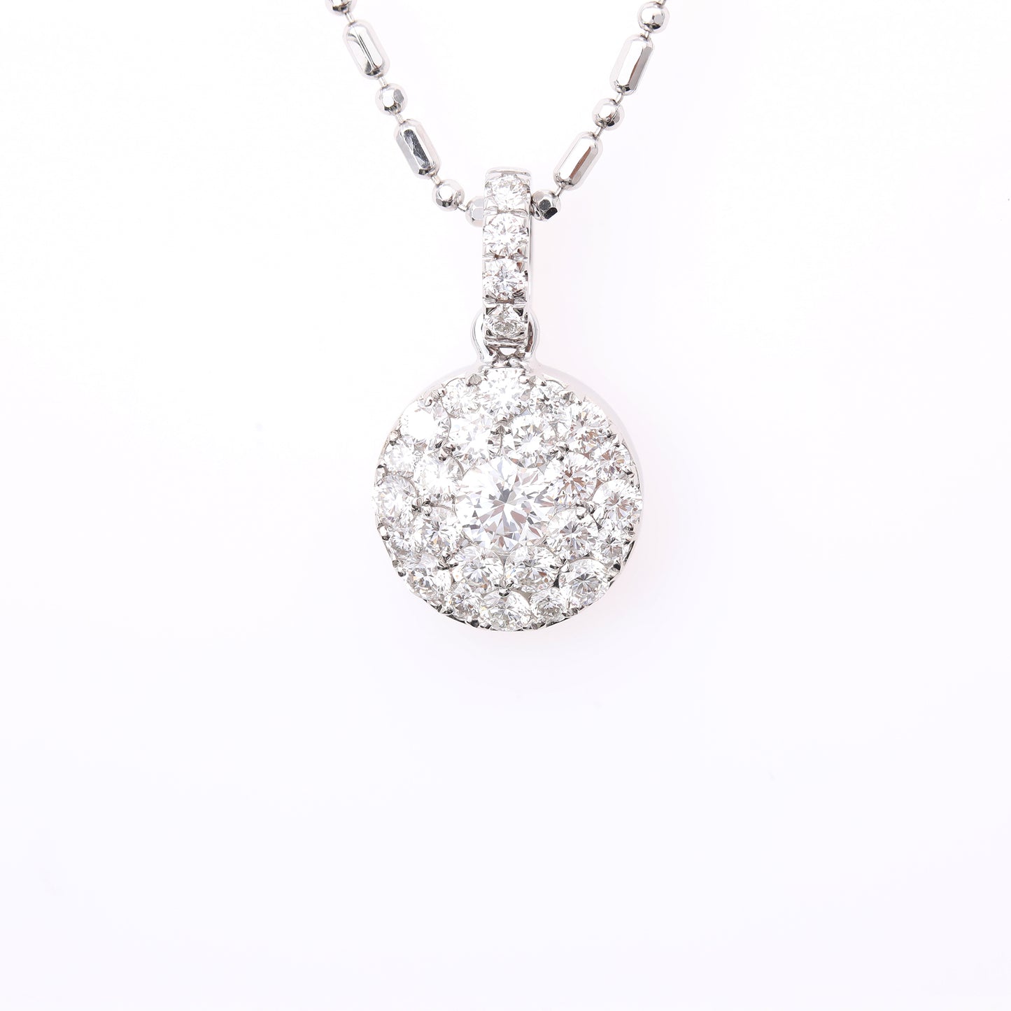 Round Pavé Diamond Pendant