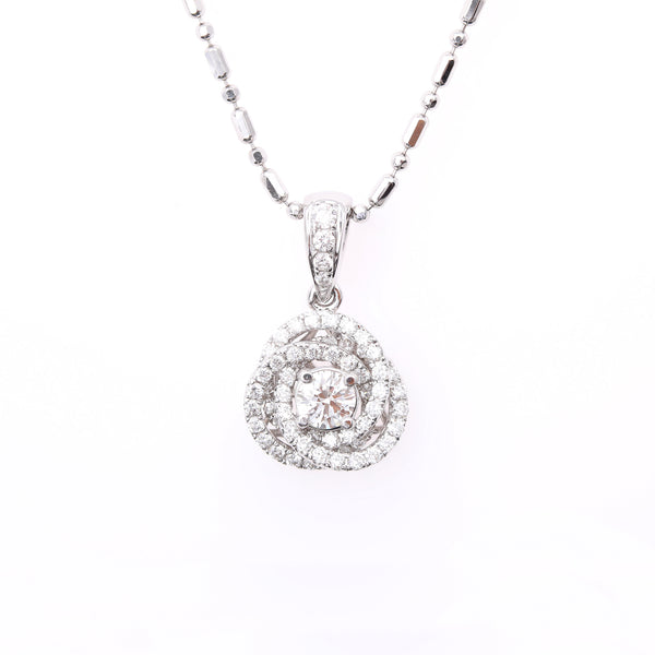 Small Diamond Love Knot Pendant