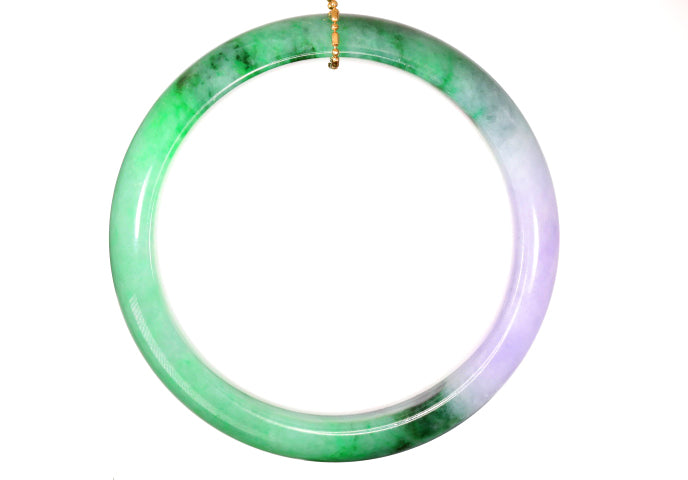 Lavender and Green Jadeite Bangle