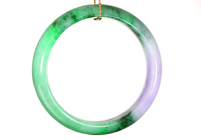 Lavender and Green Jadeite Bangle