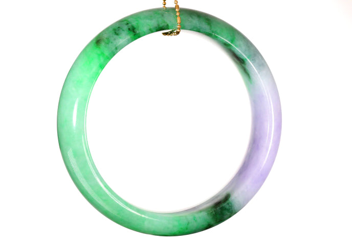 Lavender and Green Jadeite Bangle