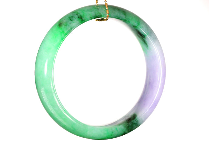 Lavender and Green Jadeite Bangle