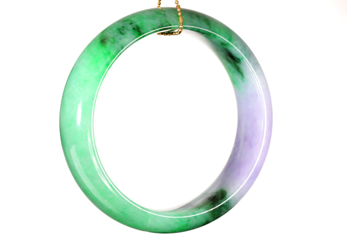 Lavender and Green Jadeite Bangle