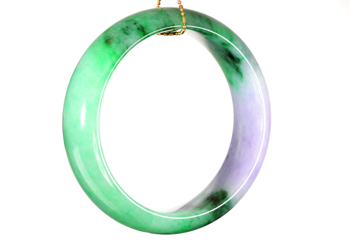 Lavender and Green Jadeite Bangle
