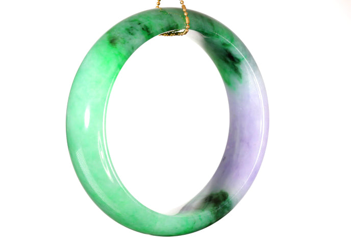 Lavender and Green Jadeite Bangle