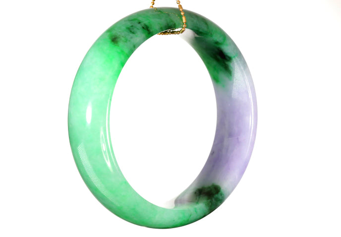 Lavender and Green Jadeite Bangle