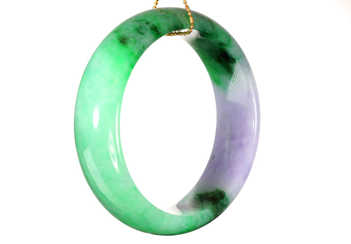 Lavender and Green Jadeite Bangle