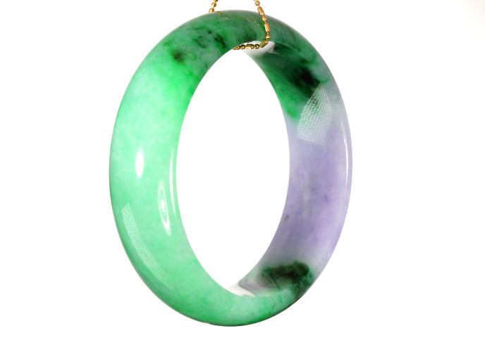 Lavender and Green Jadeite Bangle