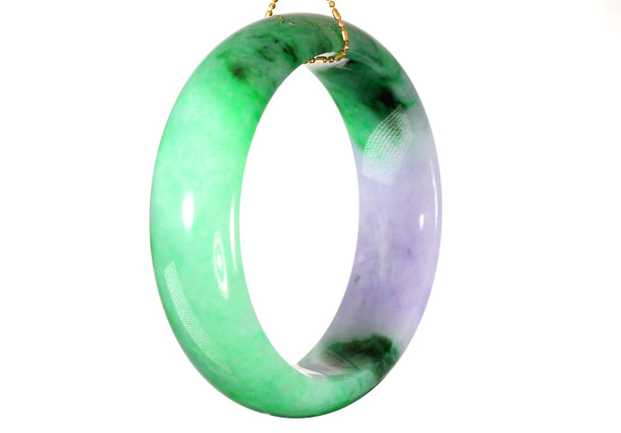 Lavender and Green Jadeite Bangle