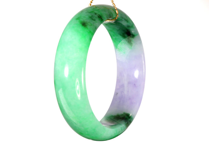 Lavender and Green Jadeite Bangle