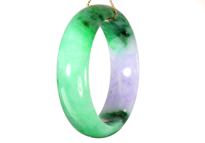 Lavender and Green Jadeite Bangle