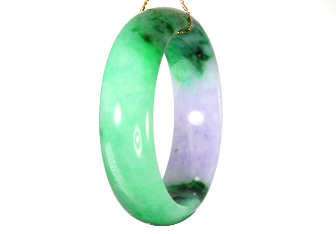 Lavender and Green Jadeite Bangle