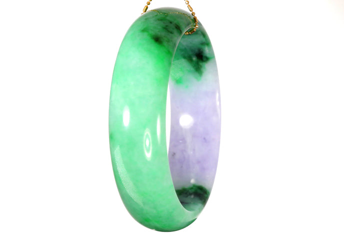 Lavender and Green Jadeite Bangle