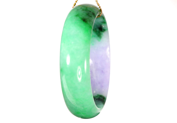 Lavender and Green Jadeite Bangle