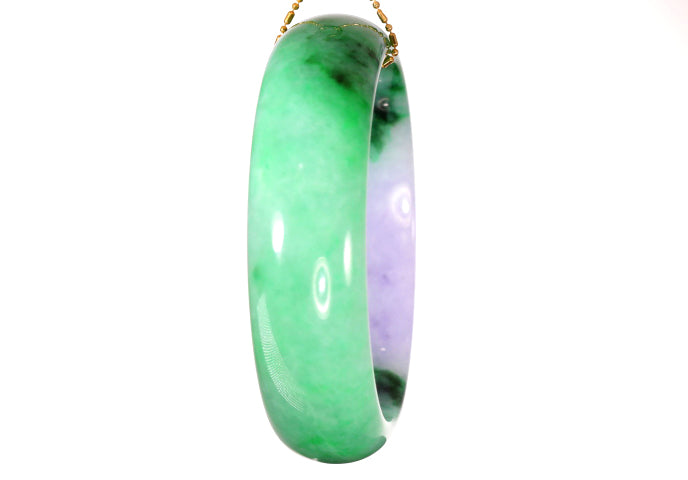 Lavender and Green Jadeite Bangle