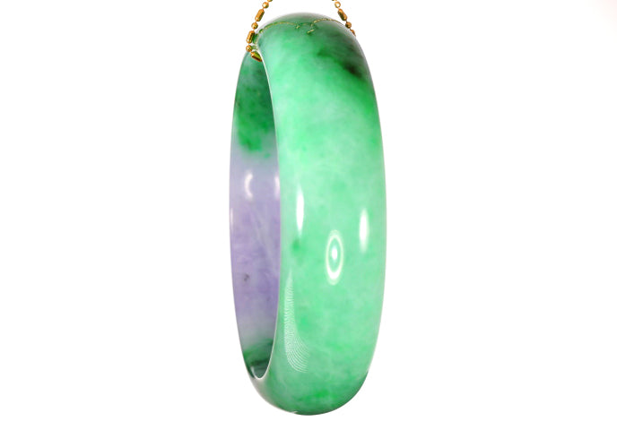 Lavender and Green Jadeite Bangle