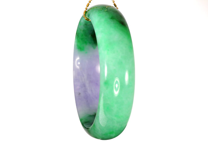 Lavender and Green Jadeite Bangle