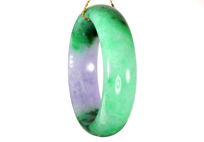 Lavender and Green Jadeite Bangle
