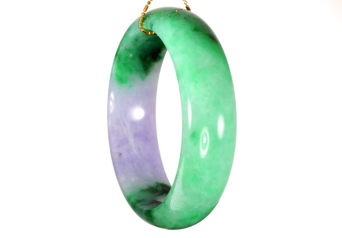 Lavender and Green Jadeite Bangle
