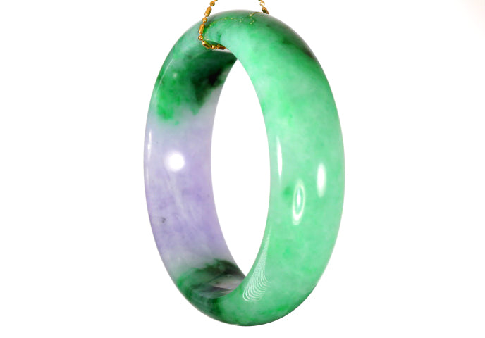 Lavender and Green Jadeite Bangle