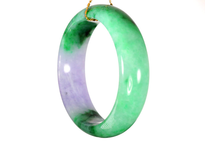 Lavender and Green Jadeite Bangle