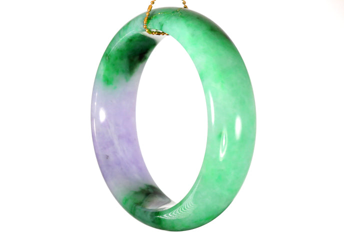 Lavender and Green Jadeite Bangle