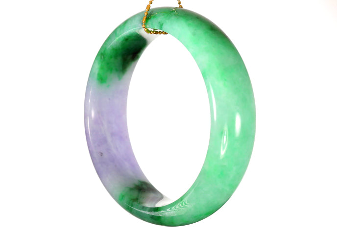 Lavender and Green Jadeite Bangle