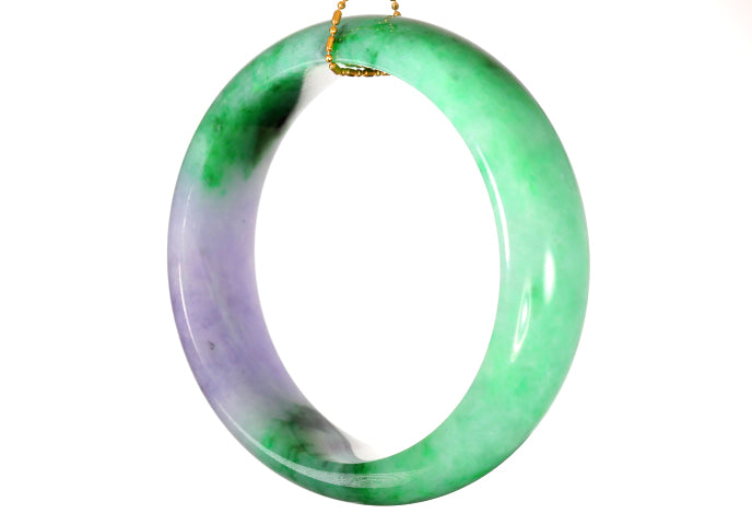 Lavender and Green Jadeite Bangle