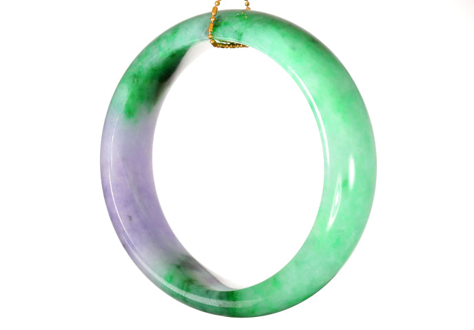 Lavender and Green Jadeite Bangle