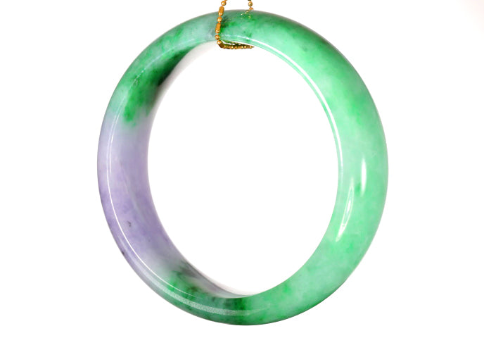 Lavender and Green Jadeite Bangle