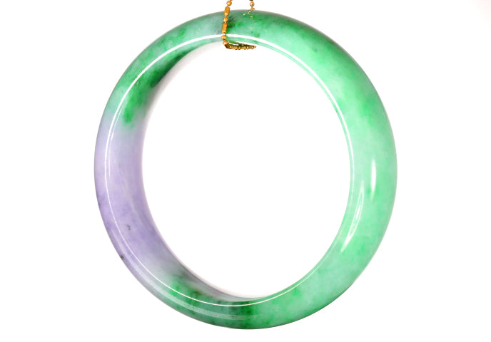 Lavender and Green Jadeite Bangle