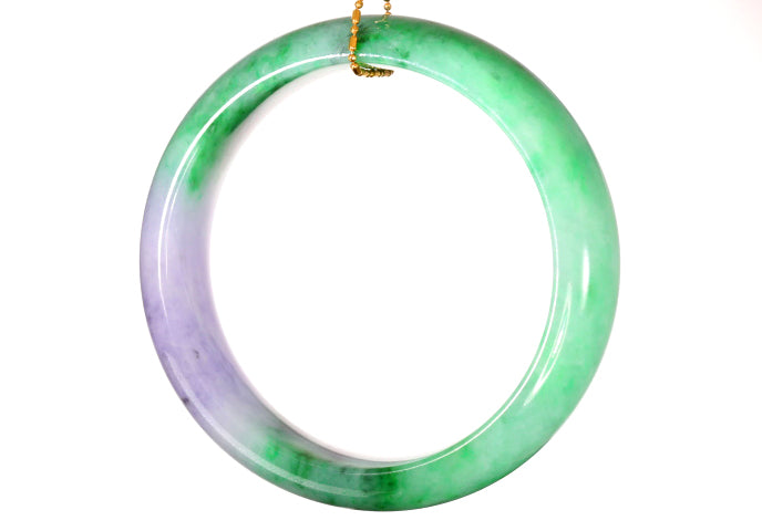 Lavender and Green Jadeite Bangle