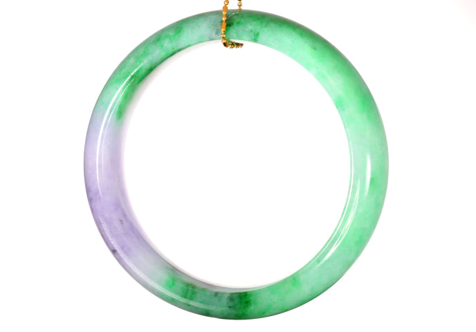 Lavender and Green Jadeite Bangle