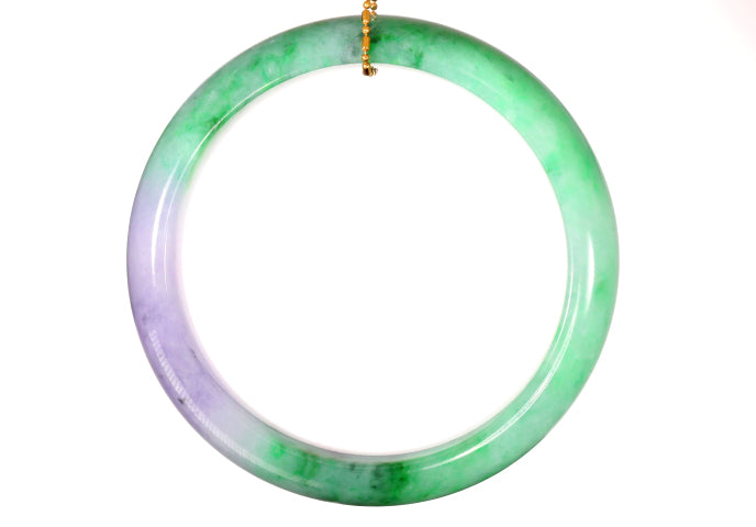 Lavender and Green Jadeite Bangle