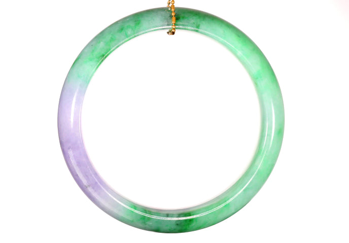 Lavender and Green Jadeite Bangle