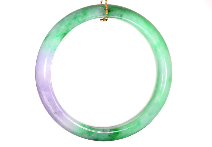 Lavender and Green Jadeite Bangle