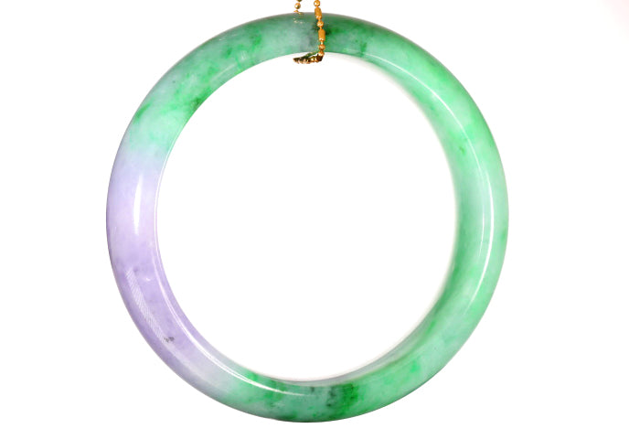 Lavender and Green Jadeite Bangle