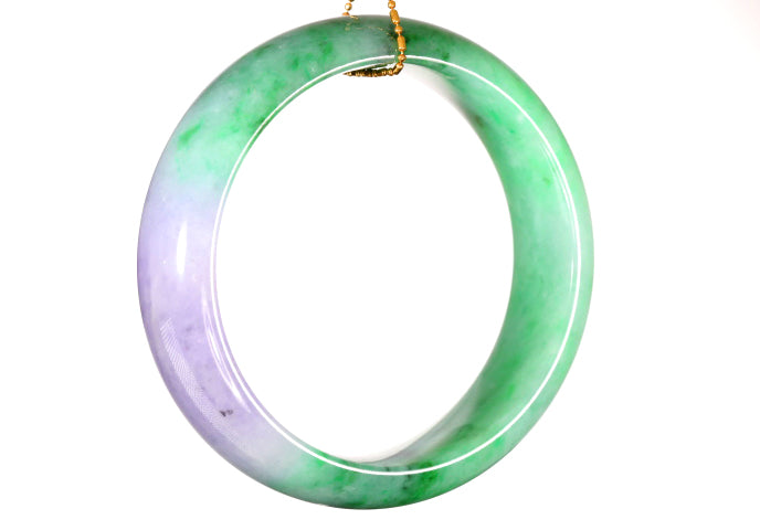 Lavender and Green Jadeite Bangle