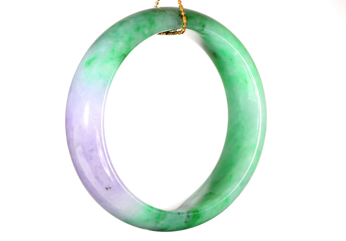 Lavender and Green Jadeite Bangle