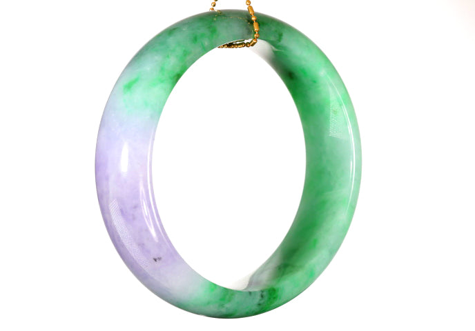 Lavender and Green Jadeite Bangle