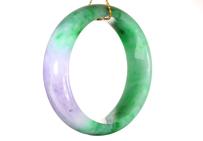 Lavender and Green Jadeite Bangle