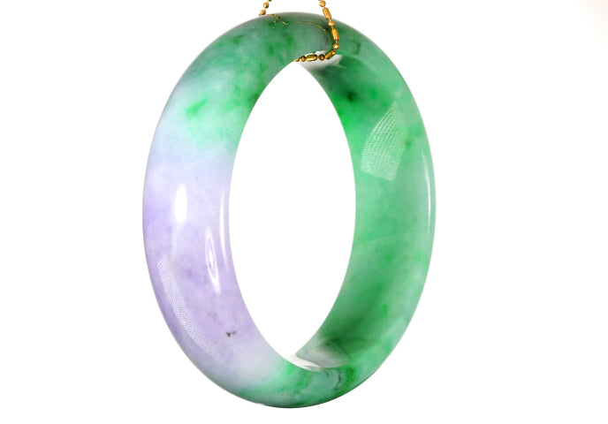 Lavender and Green Jadeite Bangle