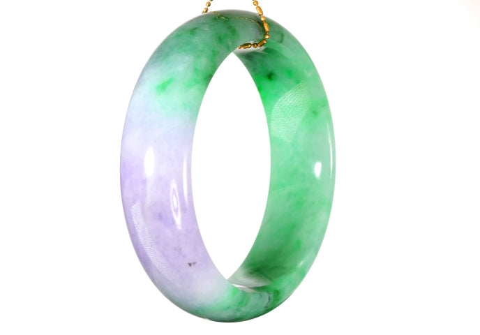 Lavender and Green Jadeite Bangle